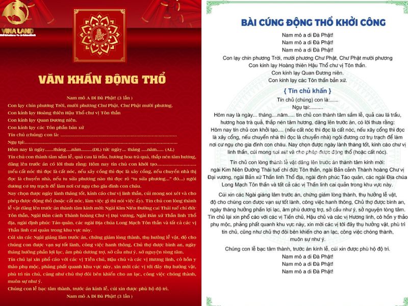 Bài văn khấn được đọc trong lễ cúng động thổ xây nhà