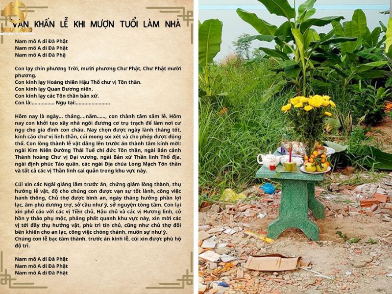 Bài văn khấn khi mượn tuổi làm nhà