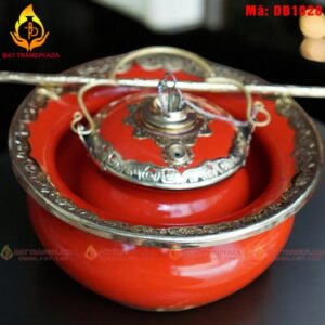 Điếu bát màu đỏ tươi Bọc đồng mã DB1028
