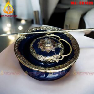 Điếu bát màu xanh đen bọc đồng mã DB1029
